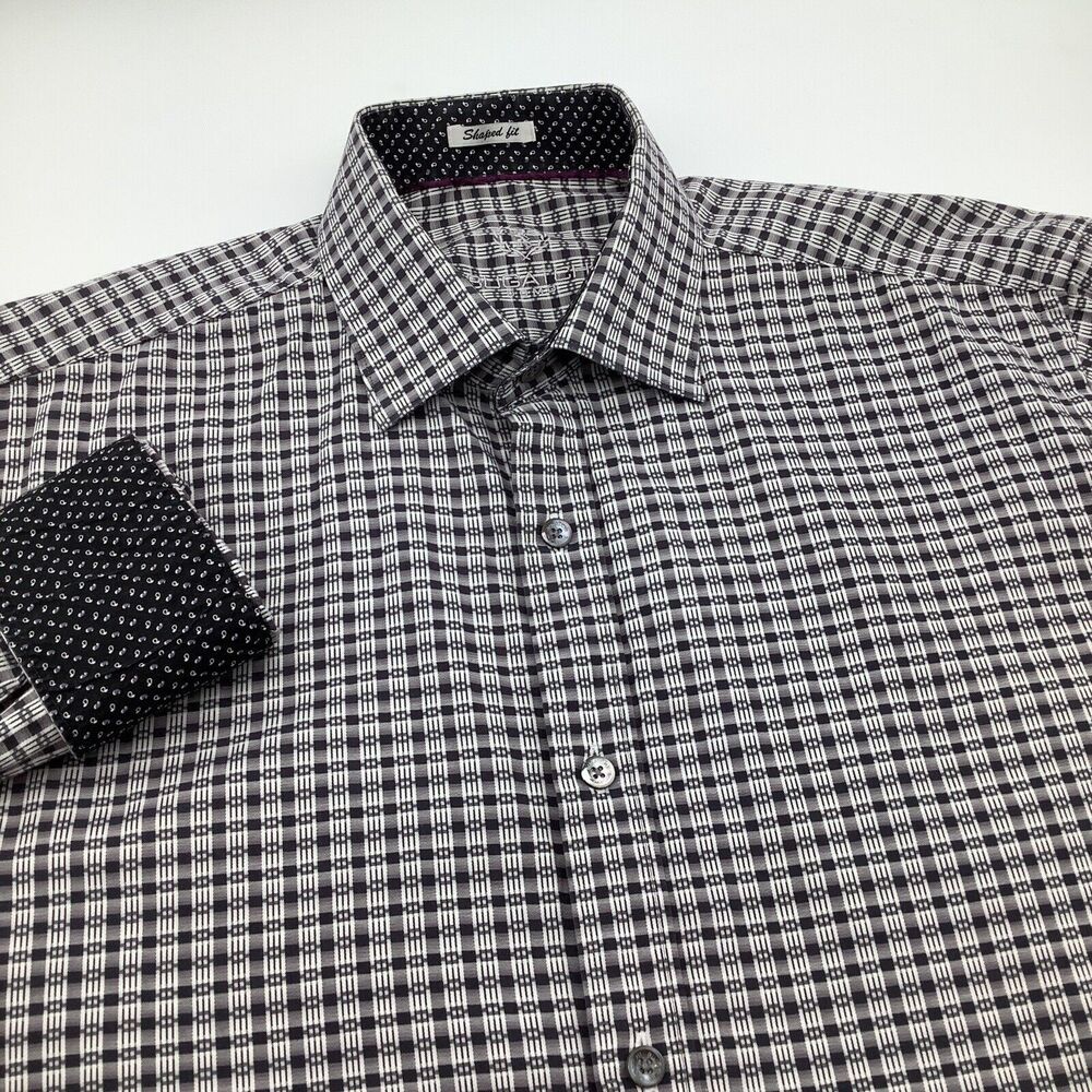 Bugatchi Mens Shaped Fit Long Sleeve Button Up Shirt Size M
